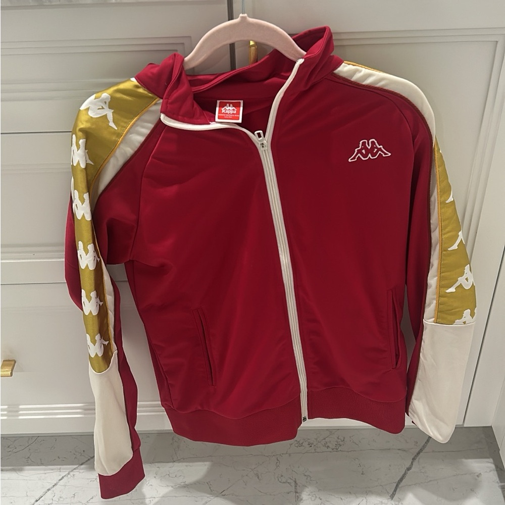 Kappa Redish pink Track Jacket with gold and white sleeves